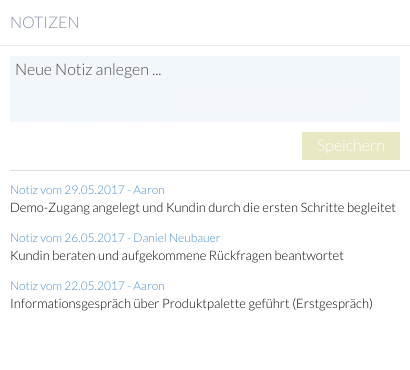 Anrufer Notizeen